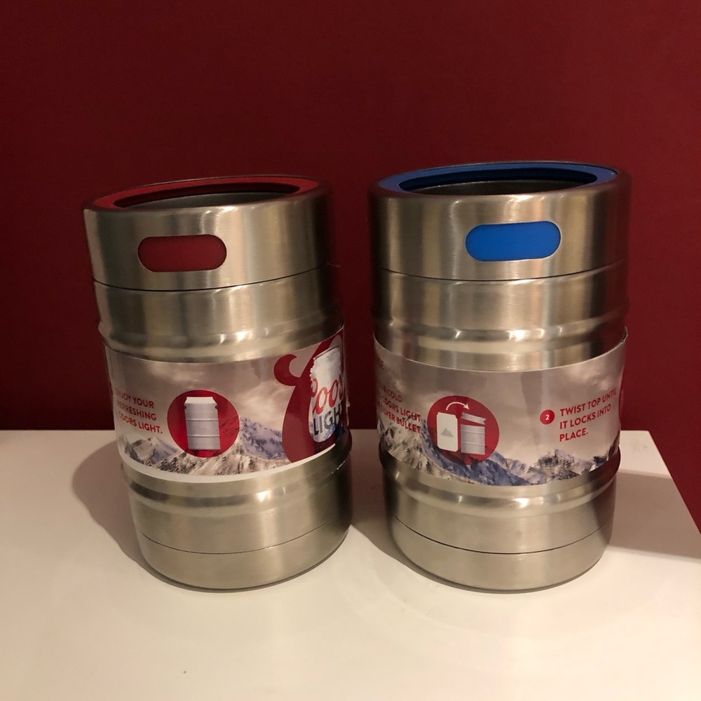 Coors Light Silver Bullet Stainless Steel Keg Style Koozie
